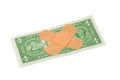 Bandaids on dollar bill Royalty Free Stock Photo