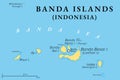 Banda Islands, part of Maluku Islands, Indonesia, political map Royalty Free Stock Photo