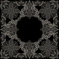 Bandana black and white classy. Traditional ornamental ethnic pattern with paisley and flowers.