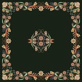 Bandana, bright pattern with flowers . Vector print square.