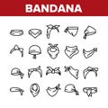 Bandana Hats Collection Elements Icons Set Vector Royalty Free Stock Photo