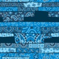 Bandana paisley fabric patchwork wallpaper Royalty Free Stock Photo