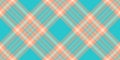 Bandana vector pattern tartan, many seamless check texture. Amazing plaid background textile fabric in cyan and red colors