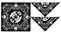 Bandana skull design paisley vector