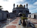 Walk with fountains next to Jame Asr Hassanil Bolkiah Mosque in Brunei