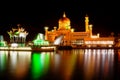 Sultan Omar Ali Saifuddin Mosque in Brunei Darussalam at night time Royalty Free Stock Photo