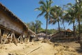 View to the street of the Marma hill tribe village in Bandarban, Bangladesh. Royalty Free Stock Photo