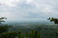 Bandarban city is in the middle of the mountains. Beautiful natural scene with a cloudy sky and big hills. Urban area photography