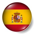 Flag Button Badge Round Glossy Icon Vector Set EPS Spain