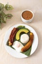 Bandeja paisa as a traditional dish of the region of Antioquia Colombia Royalty Free Stock Photo