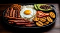 Bandeja Paisa: Hearty Colombian Platter with Diverse Ingredients Royalty Free Stock Photo