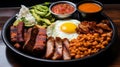Bandeja Paisa: Hearty Colombian Platter with Diverse Ingredients Royalty Free Stock Photo