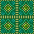 Green colour Traditional Indian Bandhani pattern background, seamless decorative geometric patoda Bandana