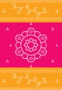 Bandhej bandhani floral laurel orange yellow pink background traditional Indian