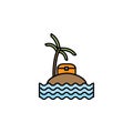 Bandit, chest, island, pirate, pirates, sailing line colored icon. Signs, symbols can be used for web, logo, mobile app, UI, UX