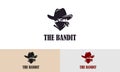 Bandit Cowboy with Bandana Scarf Mask Logo illustration Royalty Free Stock Photo