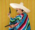 Bandit Mexican revolver mustache gunman sombrero