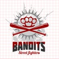 Bandits and hooligans - emblem of criminal Royalty Free Stock Photo