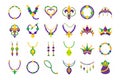 bandle mardi gras beads & accessories vector illustration Royalty Free Stock Photo