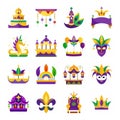 bandle mardi gras floats & parades vector illustration Royalty Free Stock Photo