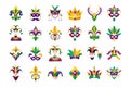bandle mardi gras symbols & iconography vector illustration Royalty Free Stock Photo