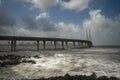 Bandra worli sea link bridge seen from Band stand Bandra,Mumbai Maharashtra,India Royalty Free Stock Photo