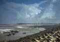 Bandra worli sea link bridge seen from Worli,Mumbai Maharashtra,India Royalty Free Stock Photo