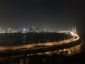 Bandra Worli Sea Link, Mumbai Night Scene Royalty Free Stock Photo