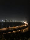 Bandra Worli Sea Link, Mumbai Night Scene Royalty Free Stock Photo