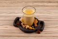 Bandrek- ginger tea in Indonesian. It is made from coconut milk or condensed milk and various spices. The drink is popular on the