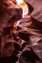Bands of colored rock on the walls of Antelope Canyon