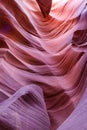 Bands of colored rock on the walls of Antelope Canyon