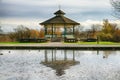 Bandstand and pond in Huddersfield, England