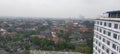 Bandung city in the morning from the height of the building