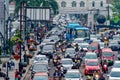 Jammed in Asia-Afrika street, Bandung. Royalty Free Stock Photo