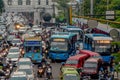 Jammed in Asia-Afrika street, Bandung. Royalty Free Stock Photo