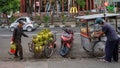 3 kg lpg gas sales cart on the side of the road. Royalty Free Stock Photo