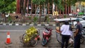 3 kg lpg gas sales cart on the side of the road. Royalty Free Stock Photo