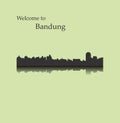 Bandung, Indonesia city silhouette