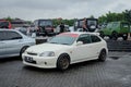 Modified Honda Civic Type R EK9 hatchback in JDM fest 2023 parking lot Royalty Free Stock Photo