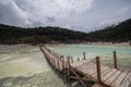 Bandung, Indonesia 2017 - October 2017: Visitors at Kawa Putih, White Crater in Bandung, West Java, Indonesia. White Crater is