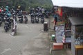 bandung 12 june 2023, motorbikes among various traders during the day