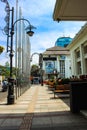 Rows of Benches on the Sidewalk Asia Africa. Previously, Jalan Asia-Afrika had the name Groote Postweg or Great Post Road