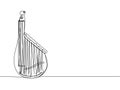 Bandura one line art. Continuous line drawing of music, instrument, folk, musical, ukrainian, culture, acoustic, ethnic Royalty Free Stock Photo