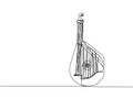 Bandura one line art. Continuous line drawing of music, instrument, folk, musical, ukrainian, culture, acoustic, ethnic Royalty Free Stock Photo