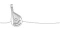 Bandura, string instrument one line continuous drawing. Musical instruments continuous one line illustration. Vector