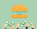 The bandwagon effect in sales which people do something primarily because other people are doing it Royalty Free Stock Photo
