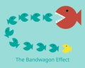 The bandwagon effect in which people do something primarily because other people are doing it Royalty Free Stock Photo