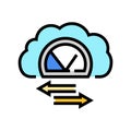 bandwidth cloud computing color icon vector illustration