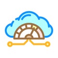 bandwidth cloud computing color icon vector illustration